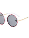 Kids Wave Frame Vintage Round Frame Sunglasses