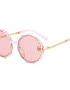 Kids Wave Frame Vintage Round Frame Sunglasses